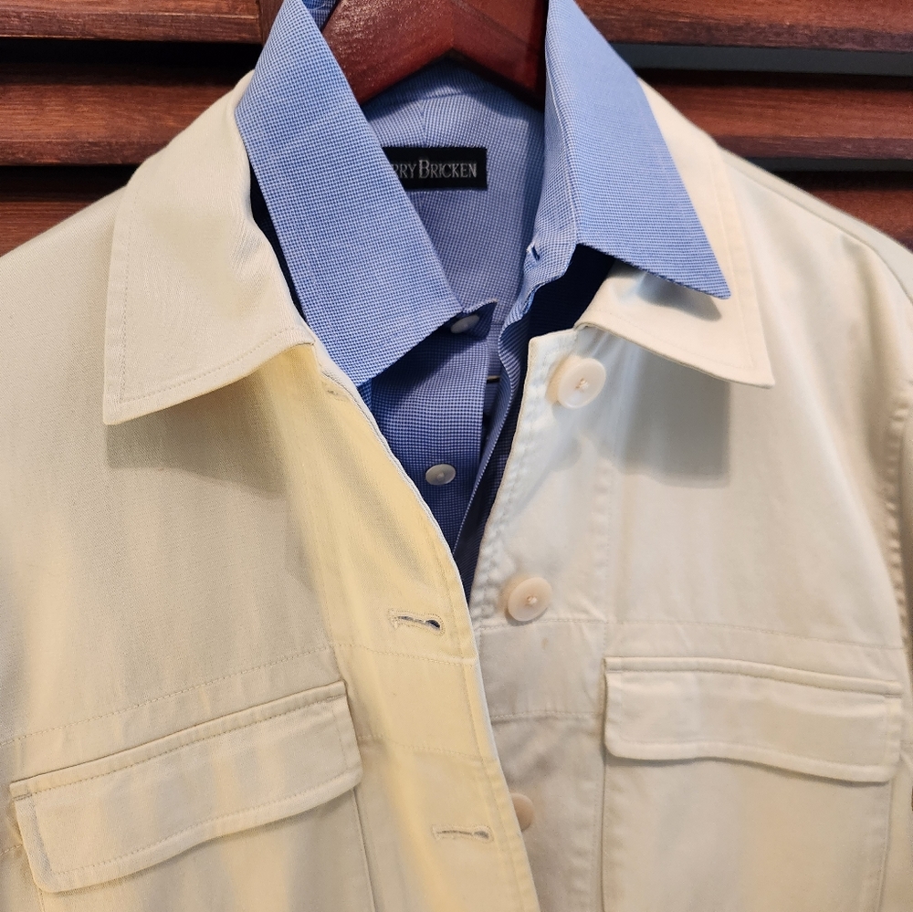 Talbots Stretch Cream Safari Jacket Women, Large